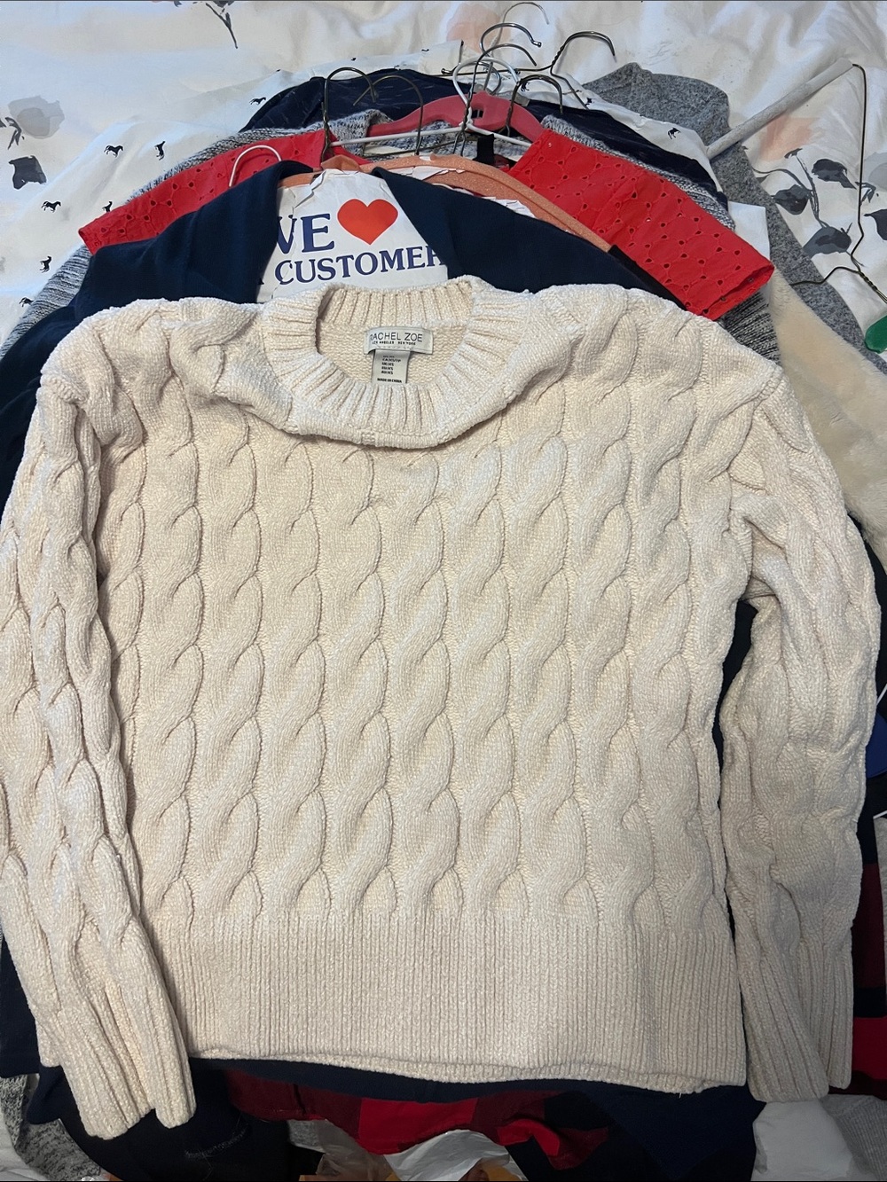 Rachel Zoe woMen's Cream Cable Knit Sweater